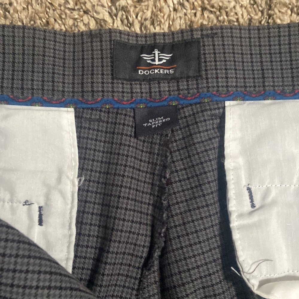 Dockers black gray checkered pants 33x30